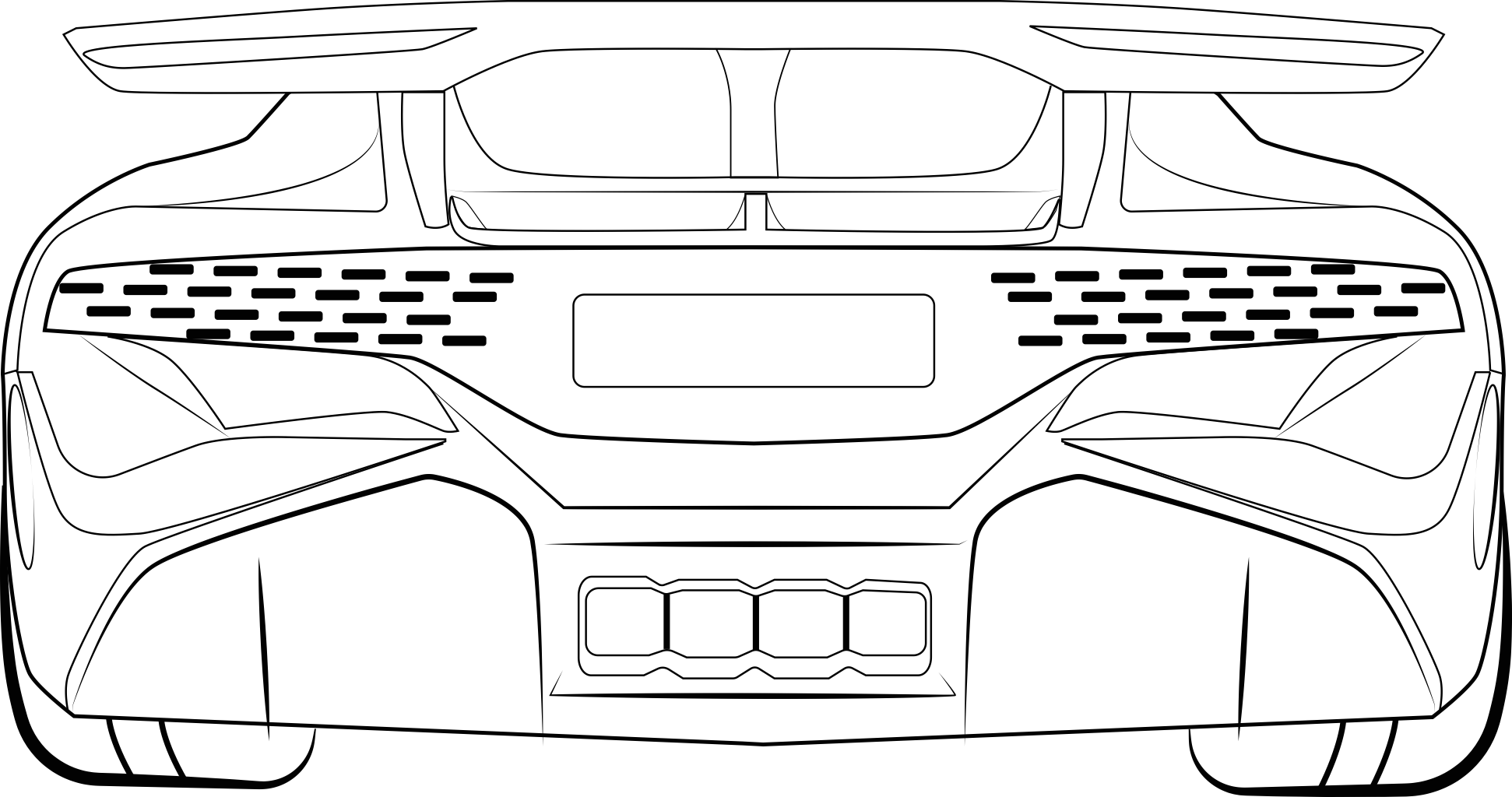 Bugatti Divo Back View Outline Outline Drawing Svg Vector Free Vectors